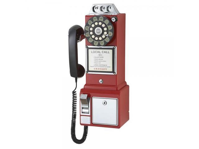 Crosley CR56-RE 1950's Payphone with Push Button Technology, Red (999994520055 Electronics) photo