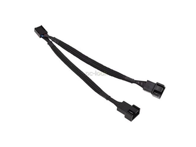 Phobya Y-Cable, 4-Pin (PWM) to 2x 4-Pin (PWM), 10cm, Sleeved, Black