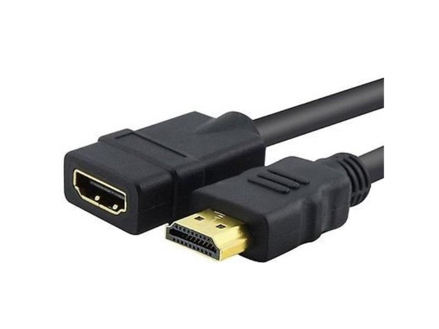 aya 15ft 15 feet 24awg high speed hdmi male to female extension cable ethernet, cl2, audio return, 4k 3d and in wall ready