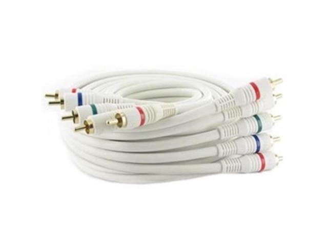 3ft 3 feet 5rca component video/audio male to male cable rg59/u white for hdtv, dvd