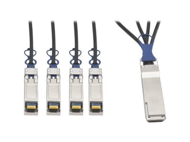 TRIPP LITE N281-03M-BK 40GbE QSFP+ to 10GbE SFP+ Passive Copper Breakout Cable 3M 10'