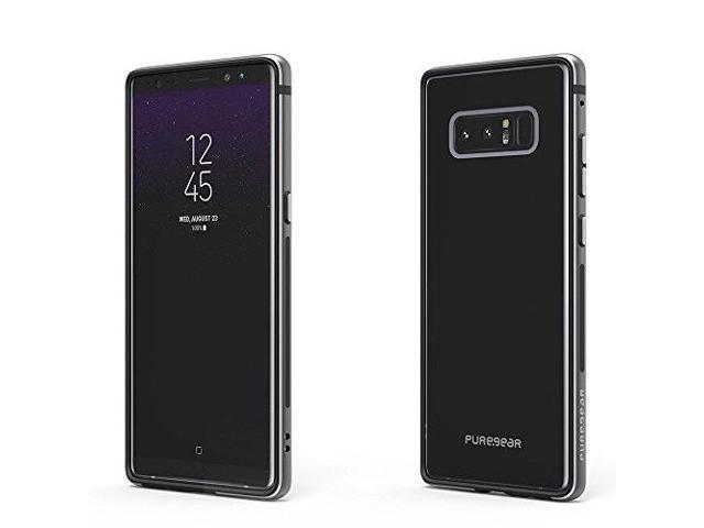 PureGear Black GlassBak 360 Case Aluminum Bumper Cover for Samsung Galaxy Note 8