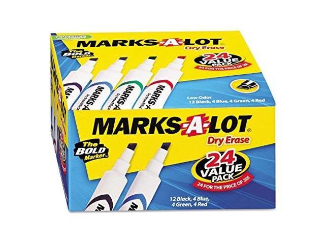 Avery Marks-A-Lot Desk-Style Dry Erase Marker Chisel Tip Assorted 24/Pack 98188