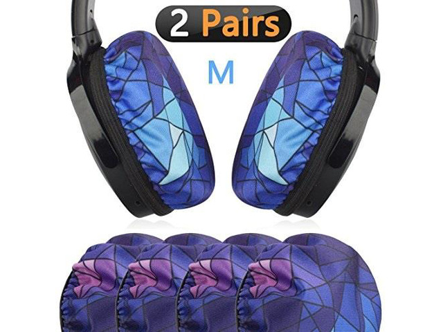 geekria flex fabric headphone earpad covers/stretchable and washable sanitary earcup protectors. fits 3'4' overear headset ear cushions/good for...