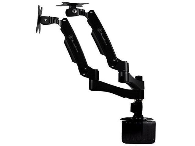 Silverstone Tek Dual LCD Monitor Desk Mounting Bracket with Articulating Arms up to 24-Inch (ARM22BC)