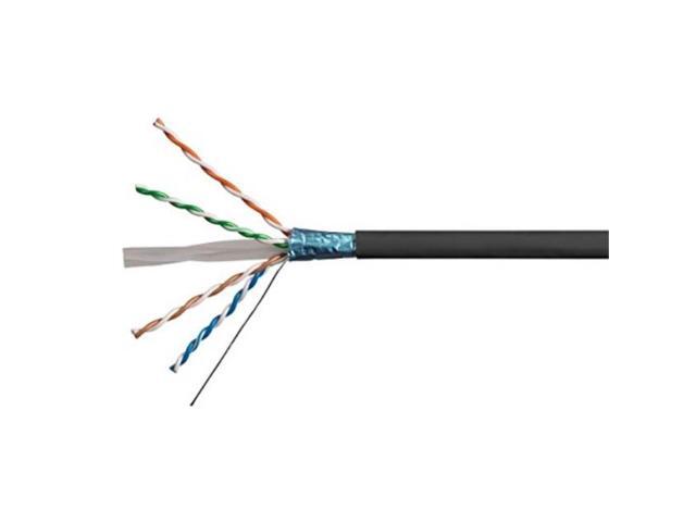 Monoprice Cat6A Ethernet Bulk Cable - 1000 Feet - Black Network Internet Cord - Solid, 550Mhz, FTP, CMR, Pure Bare Copper Wire, 10G, 23AWG, No Logo