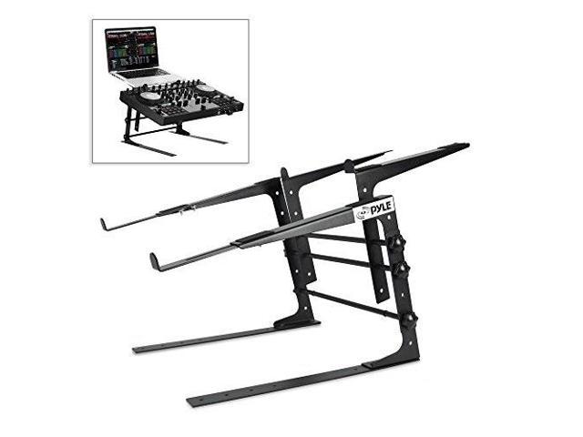 Pyle PLPTS38 Universal Dual Device Laptop Stand  Sound Equipment DJ Mixing Workstation