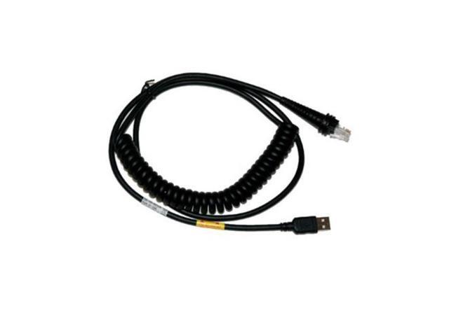 honeywell cbl500300c00 usb coiled cable, type a, 5v host power, 3 m/9.8ft. length, black