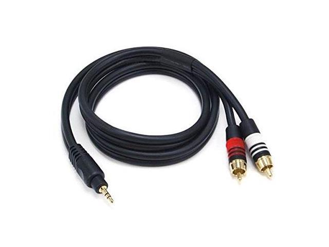 Monoprice 5597 3ft 3.5mm Stereo Male to 2RCA Male 22AWG Cable Cord Gold Plated