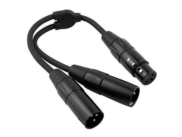 Pig Hog PY-XF2XM XLR (Female) to Dual XLR (Male) Y-Cable - 6 inch