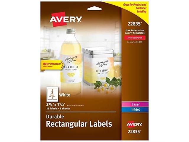 Avery Label,Dur,Wrprnd,16/Pk,Wh 22835