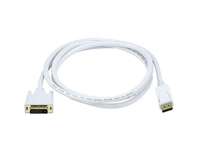 Monoprice 6ft Gold Plated 28AWG DisplayPort to DVI Cable - White