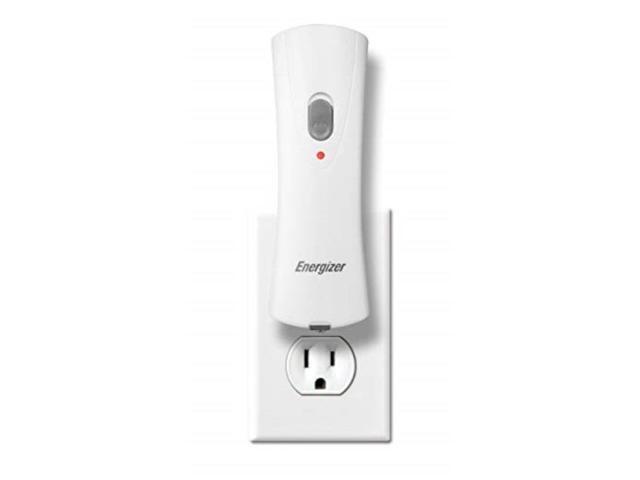 energizer compact handheld rechargeable plugin flashlight, led 40 lumens, autoon in powerfailure