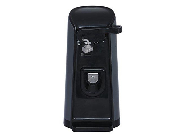 Brentwood J-30B Tall Electric Can Opener with Knife Sharpener & Bottle Opener, Black