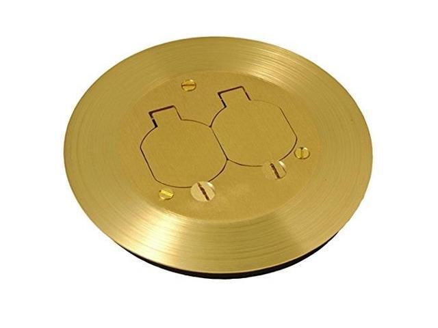 Raco Floor Box Cover, Brass, Shape: Round, 6-1/4' Length, 6-1/4' Width