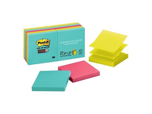 Post-it Pop-up 3 x 3 Note Refill Miami 90/Pad 10 Pads/Pack R33010SSMIA