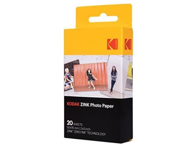 KODAK 2x3' Photo Paper for ZINK Printer and Camera, 20 Sheets #RODZ2X320