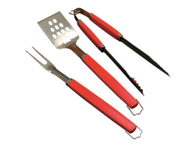 Charcoal Companion Perfect Chef 3-piece Barbecue Tool Set with Red Handle
