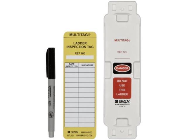 BRADY LAD-EITH/L12 Laddertag(tm) Kit,Wht,CFR 1926.1053