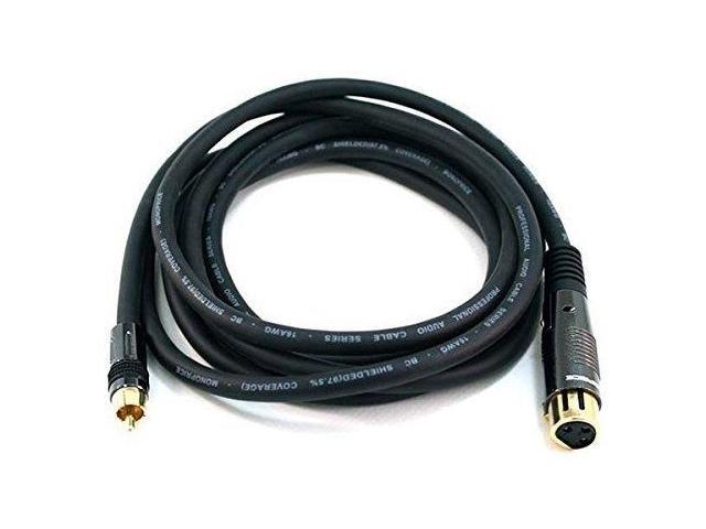 Monoprice 10ft Premier Series XLR Female to RCA Male Cable, 16AWG (Gold Plated)