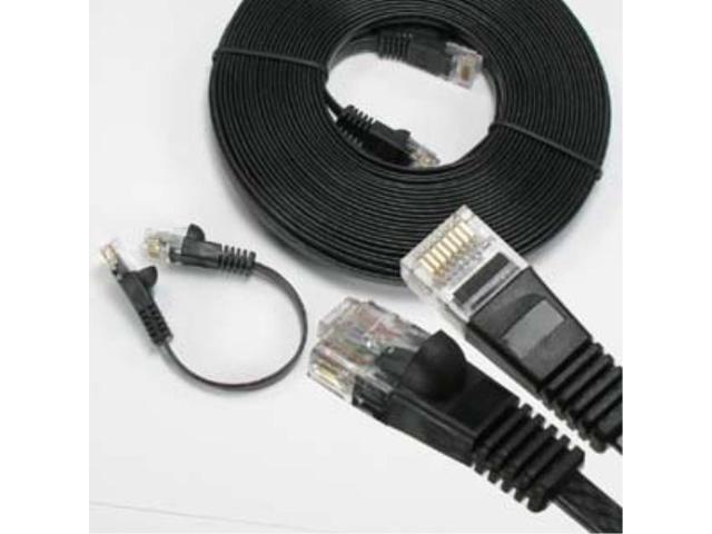 iMBAPrice Flat Ethernet Cable - Cat6 35 Feet (Ft) Ultraflat Network Patch Cord Black