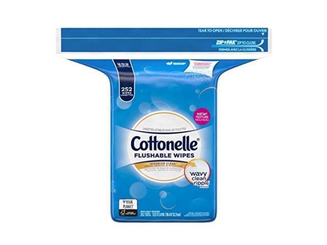 Cottonelle Flushable Wet Wipes for Adults  1 Refill Pack  252 Flushable Wipes  Alcohol-Free