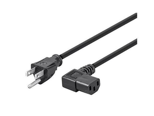 Monoprice 10ft 14AWG Power Cord w/ 3 Conductor PC Power Connector Socket, 15A (NEMA 5-15P to Right Angle IEC-320-C13)