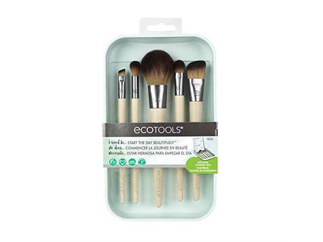 ecotools start the day beautifully kit makeup brush set for foundation eyeshadow blush