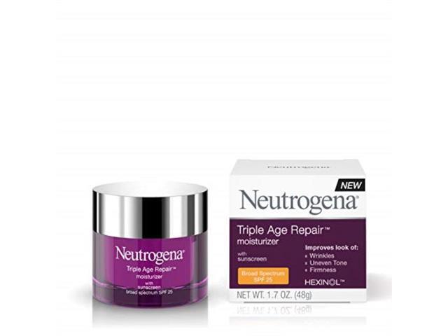 neutrogena triple age repair antiaging face moisturizer with spf 25 sunscreen & vitamin c, dark spot remover & firming face & neck cream with.