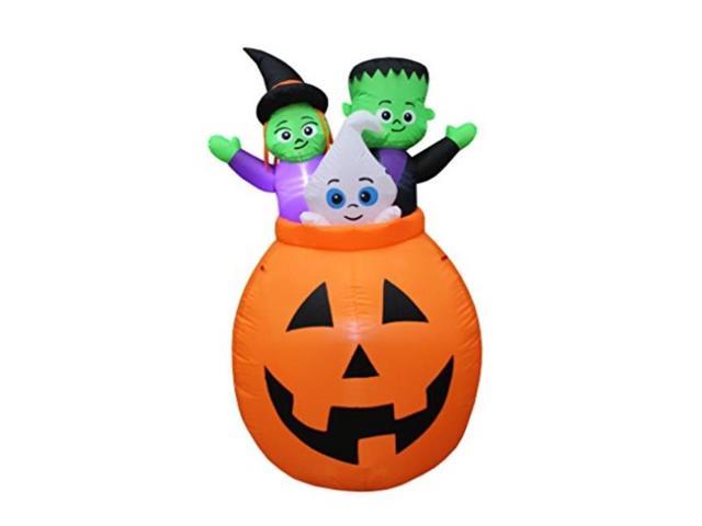 Photos - Other Garden Tools 5 foot tall lighted halloween inflatable pumpkin basket with baby ghost, w