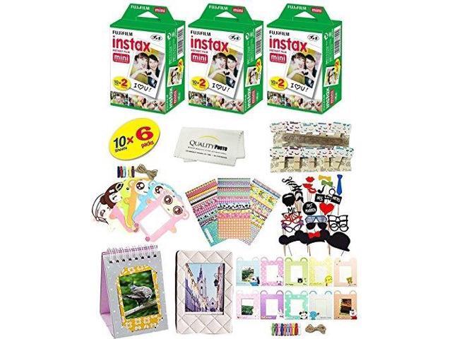 Fujifilm instax mini 8 Camera Accessory KIT includes - Fuji Instant Film 60 SHEETS + Premium Over 60 PCS bundle for fujifilm instax mini 8 Films