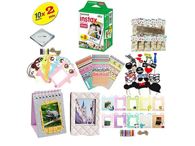 Fujifilm instax mini 8 Camera Accessory KIT includes - Fuji Instant Film 20 SHEETS + Premium Over 60 PCS bundle for fujifilm instax mini 8 Films