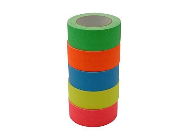 JVCC Gaff-Color-Pack Gaffers Tape Multi-Pack: 2 in. x 75 ft. 5 rolls/pack (Fluorescent Blue, Fl. Green, Fl. Orange, Fl. Pink, Fl. Yellow)