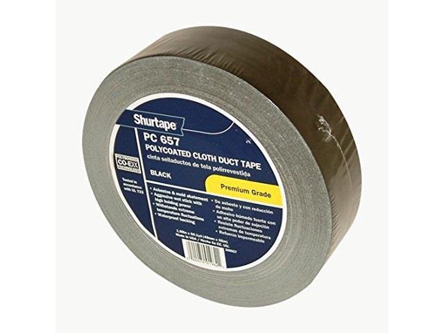 Shurtape Duck Pro Professional Grade Co-Extruded Cloth Duct Tape (PC-657): 2 in. (48mm actual) x 60 yds. (Black)