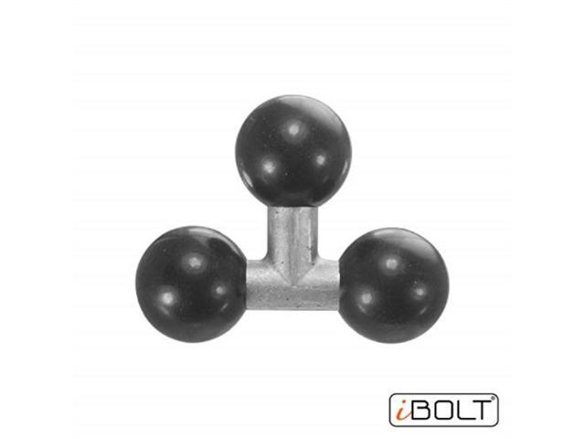 ibolt triple 25mm / 1 inch to 25mm / 1 inch three metal ball joint extension adapter for industry standard dual ball socket mounting arms