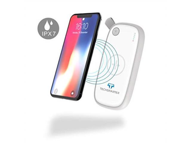 Techsmarter 10000mAh Waterproof and Wireless Charging 18W PD USB C Portable Charger Power Bank, Compatible with iPhone 15, 14, 13, 12, 11, Samsung...