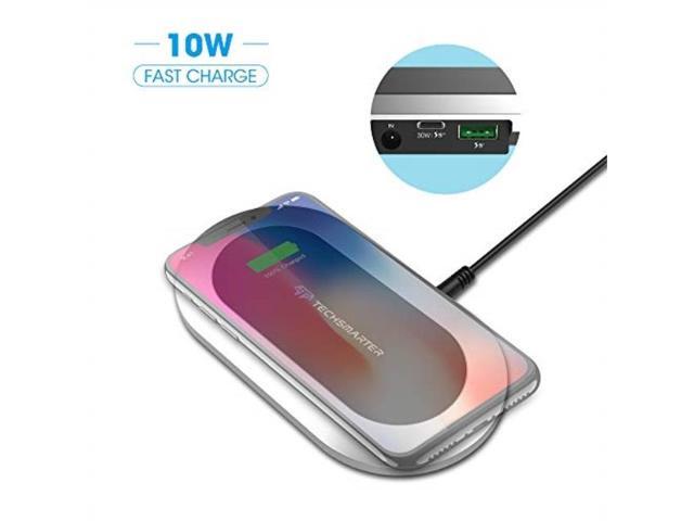 Techsmarter Qi Wireless Fast Charger Pad with 30W Power Delivery USB C Port and 18W Fast Charge USB Ports. Compatible with Samsung S7 S8 S9 S10...