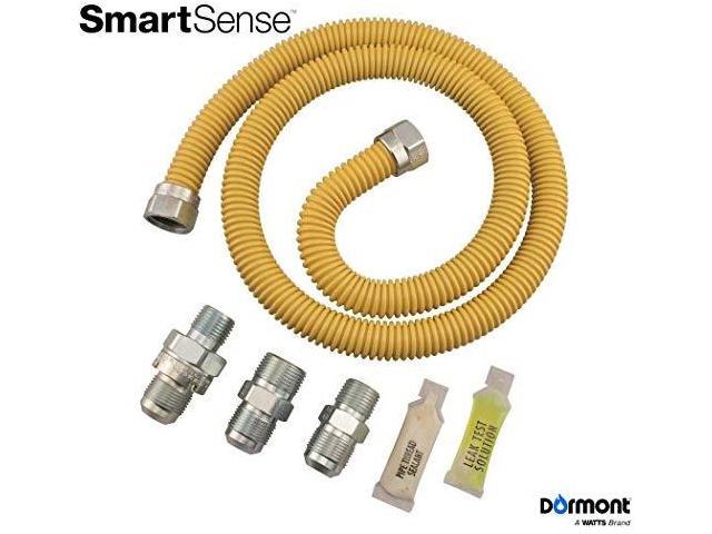 dormont 0222530 smartsense gas range & furnace appliance connector kit, 48 in. long, 5/8 in. outside diameter, yellow coated