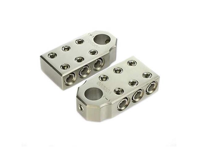 pair of voodoo car audio sae top post 6 1/0 & 4 gauge battery terminal pair