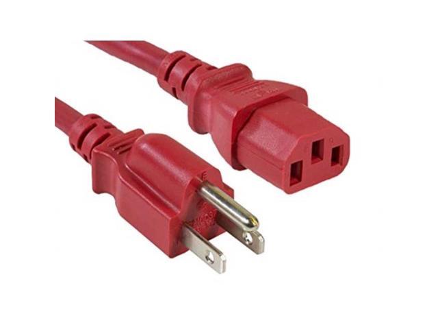 cable leader 18 awg universal power cord iec320 c13 to nema 515p, color ul listed 10 foot 1 pack, red