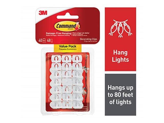 Command Decorating Clips, White, 40Clips 1702640ES