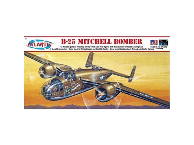 b25 mitchell wwii bomber plastic model kit 1/64 atlantis toy and hobby