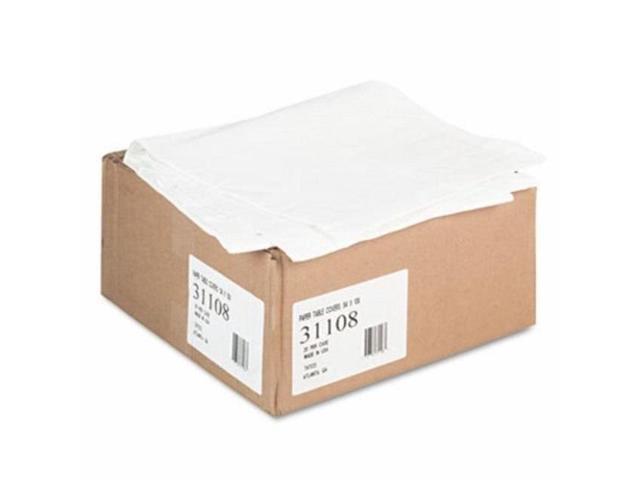 Tatco Paper Table Cover Embossed w/Plastic Liner 54' x 108' White 20/Carton