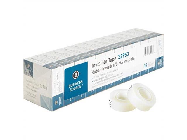 Business Source Invisible Tape Value Pk 1' Core 3/4'x1000' 12/PK Clear 32953