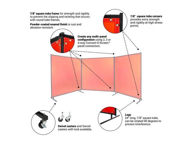 STEINER 538-6X8 Welding Screen, Transparent Vinyl, 6 ft W., 6 ft. H., 13 oz/sq