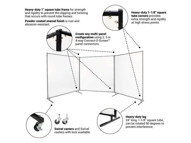 STEINER 539HD-6X6 Welding Screen, Transparent Vinyl, 6 ft W., 6 ft H., 13 oz/sq