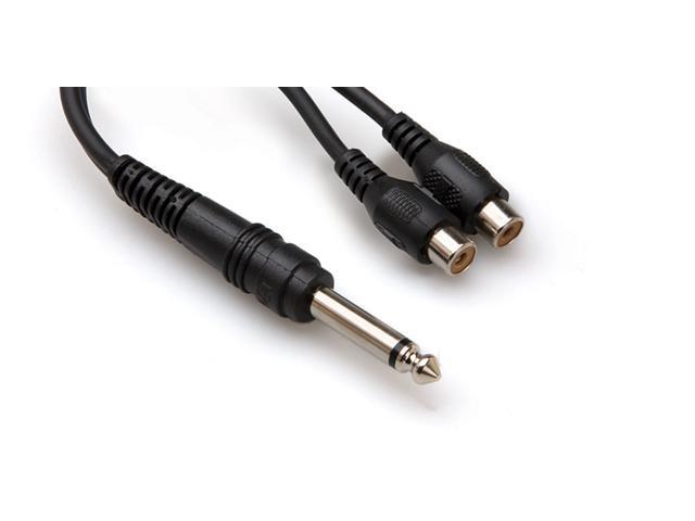 Y-Cable 1/4 (M) Mono to Dual RCA (F) Insert & Y Cable - UnBalanced Cable