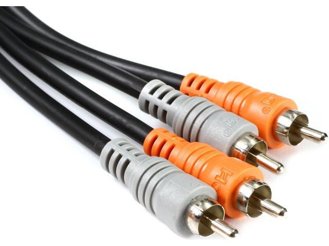 Hosa CRA-202 Standard Nickel-Plated Dual RCA Male to RCA Male Connectors