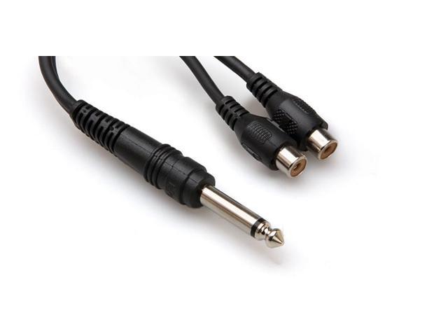 Y-Cable 1/4 (M) Mono to Dual RCA (F) Insert & Y Cable - UnBalanced Cable