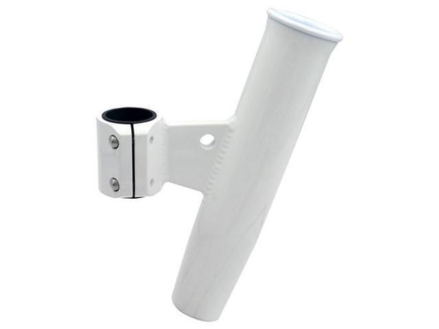 CE Smith Aluminum Vertical Clamp-On Rod Holder - OD White Powdercoat with Sleeve Aluminum Vertical Clamp-On Rod Holder